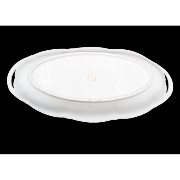 Lusterware Relish Tray Handles Rose Floral Porcelain Dish Vintage German 9.5" - Picture 8 of 15